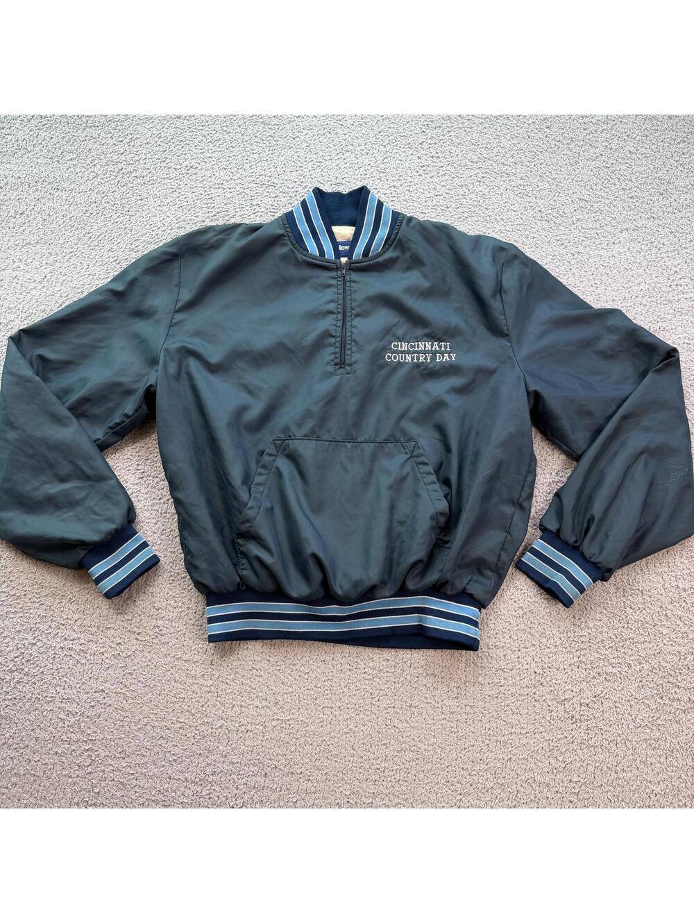 Vintage 80s Holloway USA Cincinnati Country Day Pullover Bomber Jacket Cropped